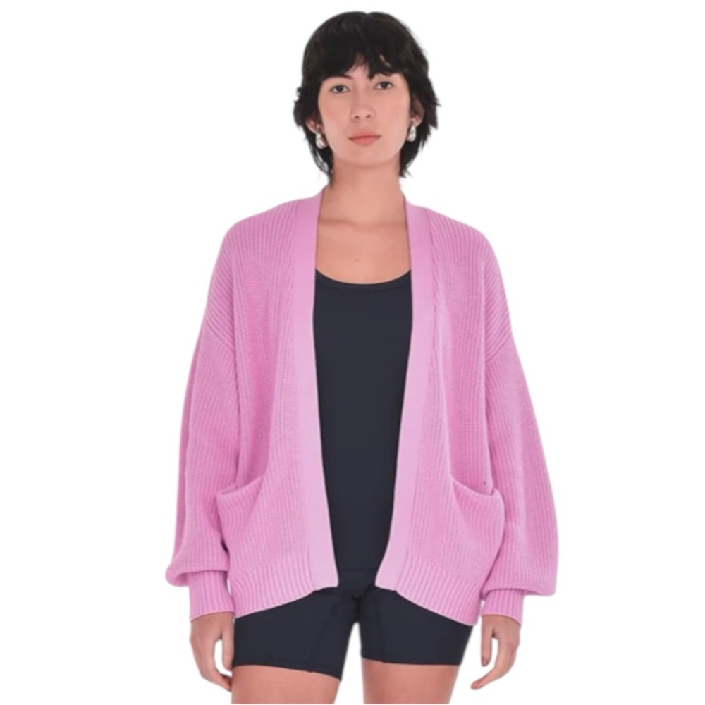 Pink‎ Paper Label Open-Front Women's Sweater